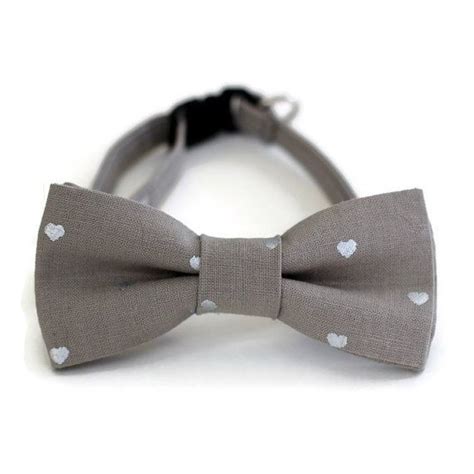 We design and make cat collars and bows. Gray Cat Bow Tie Collar gray heart pet bowtie by ...