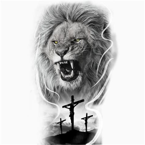 Desenho De Leão Para Tatuagem Tatuagem De Leão Leão Com Cruz Lion