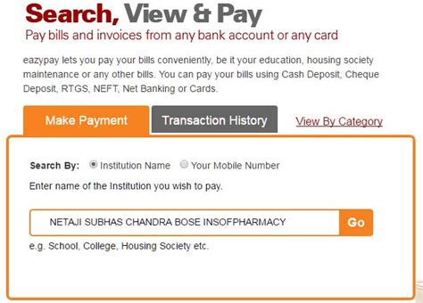 Here you can find how to do hdfc credit card payment online and the steps involved. Online Payment - Netaji Subhas Chandra Bose Institute of Pharmacy