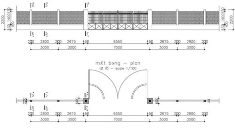 2d Cad Drawings Of Entrance Gate Plan And Elevation Dwg File Cadbull