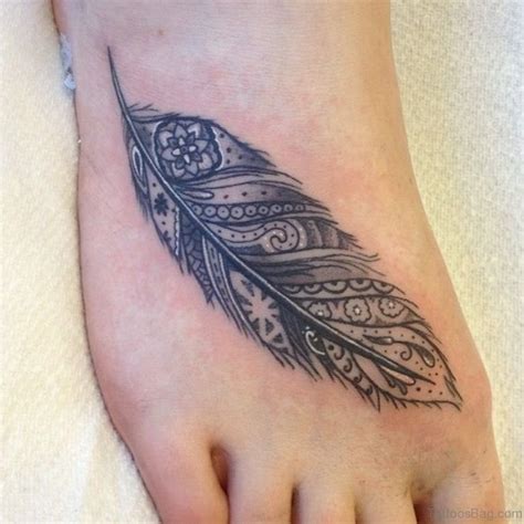 60 Beautiful Feather Tattoos On Foot