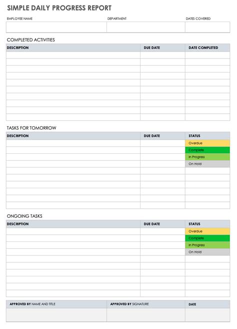 Project Manager Daily Report Template