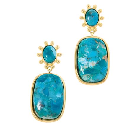 Connie Craig Carroll Jewelry Catalina Composite Gemstone Drop Earrings