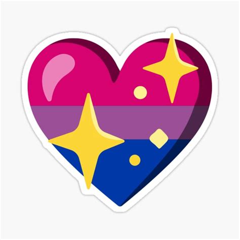 Glitter Heart And Bisexual Flag Sticker For Sale By Gluedwithpride Redbubble