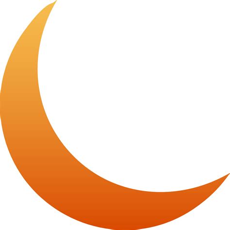 Flat Illustration Of An Orange Crescent Moon 24285338 Vector Art At