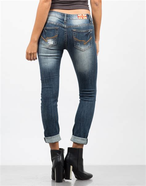 Faded Distressed Skinny Jeans Blue Jeans Womens Denim 2020ave