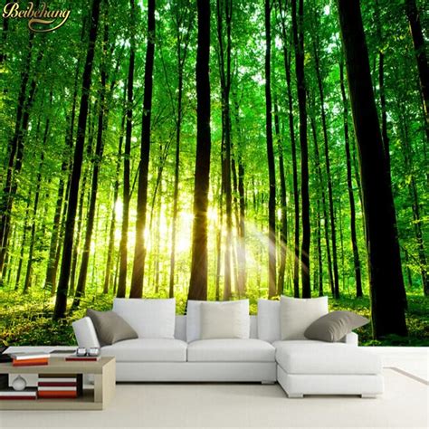 Beibehang Forest Tree Painting Photo Mural Wallpaper For Walls 3 D