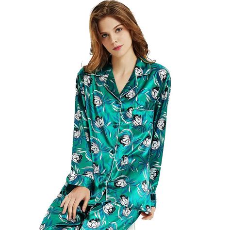 Womens Silk Satin Pajamas Set Pajama Pyjamas Set Sleepwear Loungewear S