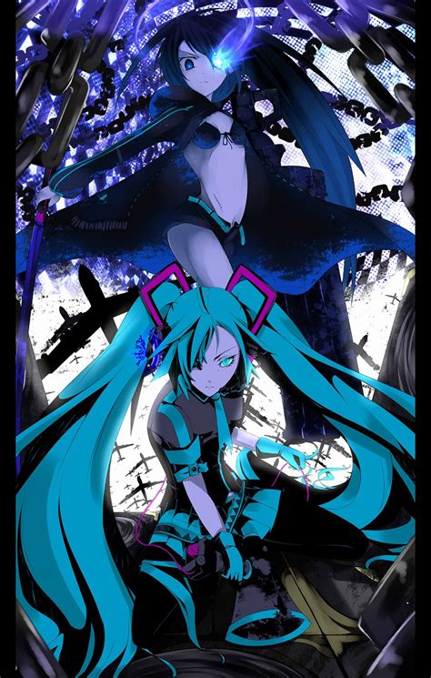 Hatsune Miku And Black Rock Shooter Vocaloid And 2 More Drawn By Mito