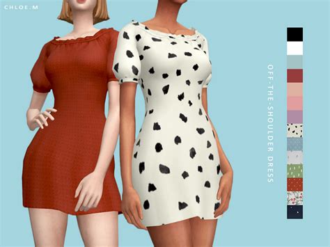 The Sims Resource Chloem Offtheshoulder Dress
