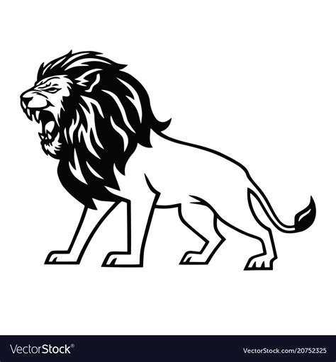 Angry Lion Roar Logo Mascot Royalty Free Vector Image