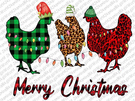 Merry Christmas Chickens Png File Digital Download Etsy