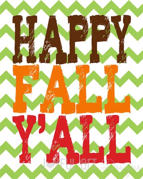 Happy Fall Yall Printable Customized Fall Decor Chevron Etsy