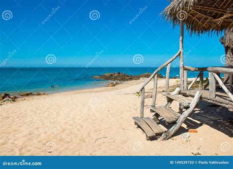 View Of Sand Beach And Hut At Tropical Island Stock Image Image Of