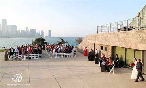 Adler Planetarium Wedding Outdoor Ceremony Chicago