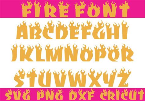 Fire Font Svg Fire Font Alphabet Flame Font Svg Flame Font For Cricut