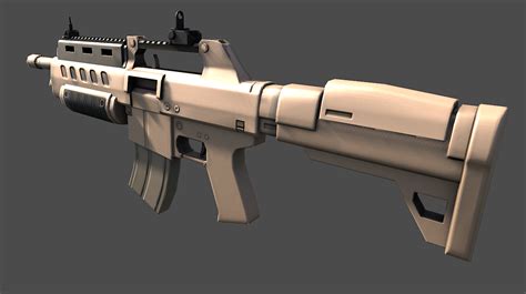 3d model assault rifle sci fi vr ar low poly cgtrader