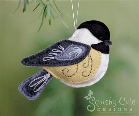 Chickadee Sewing Pattern Pdf Backyard Bird Stuffed Ornament Felt