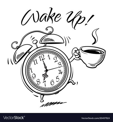 Cartoon Alarm Clock Royalty Free Vector Image Vectorstock