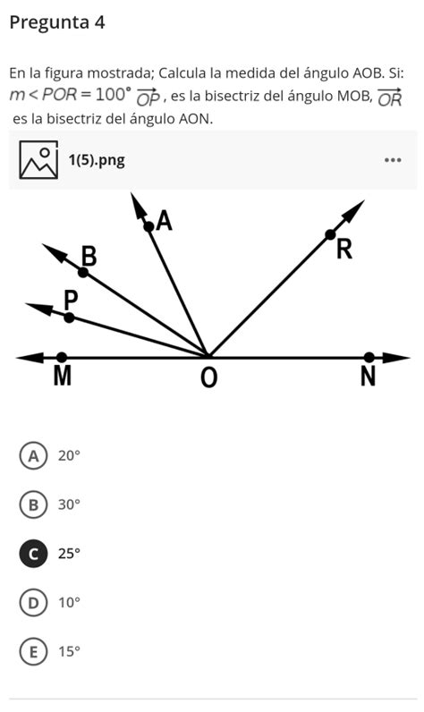 Solved Pregunta 4 En La Figura Mostrada Calcula La Medida Del ángulo