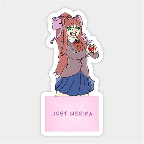 Just Monika Doki Doki Literature Club Sticker Teepublic