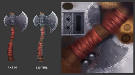 Artstation Stylized Weapons Axe Pack Game Assets