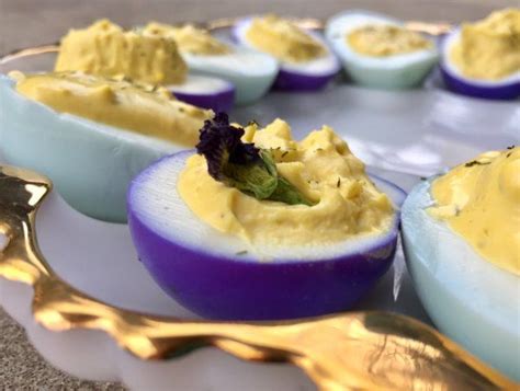 Blue And Purple Deviled Eggs • The April Blake Recipe Deviled Eggs