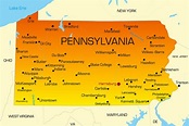 Pennsylvania State Map With Cities And Towns - United States Map