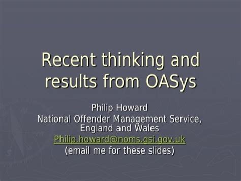 Research Findings From The Offender Assessment System In England