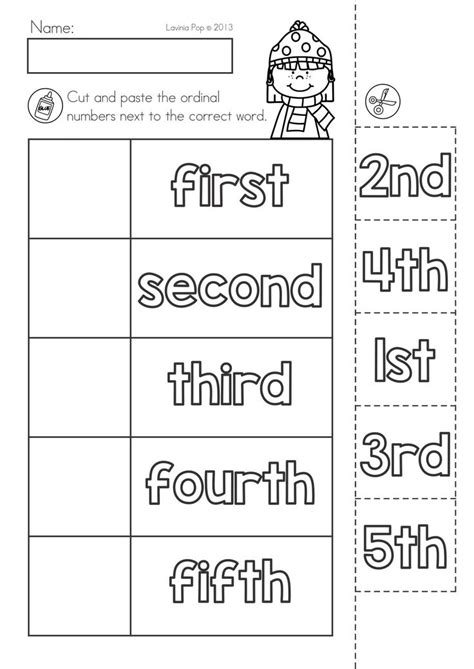 Ordinal Numbers Worksheet Kindergarten Ordinal Numbers Kindergarten
