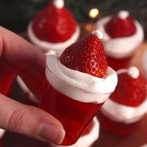 santa hat jell o shots recipe shot recipes christmas party food christmas drinks