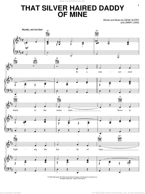 that silver haired daddy of mine sheet music for voice piano or guitar
