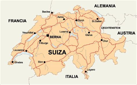 Mapa De Suiza Mochileros Viajeros