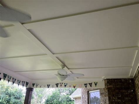 Porch Ceiling 4x8 Sheets Of Hardi Board And Trimmed It