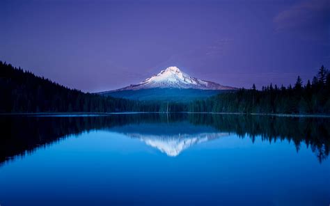 Blue mountains landscape minimalistic wallpaper. Blue, Mountain, Lake, Reflection, Forest, Oregon wallpaper ...