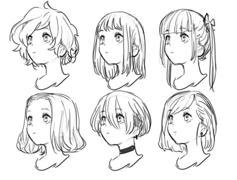 Short Hair Drawing Girl Hair Drawing Hair References Drawing Poses