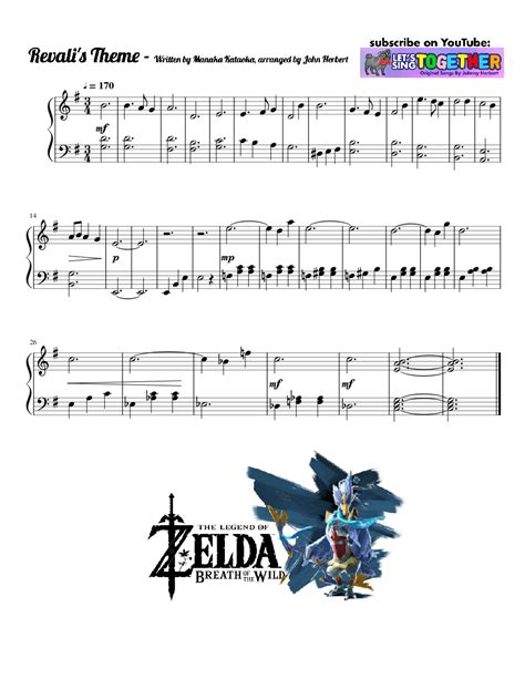 Zelda Revalis Theme Easy Piano Sheet Music For Piano Solo