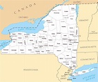 Large administrative map of New York state. New York state large ...