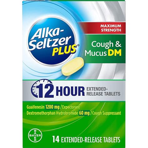 Alka Seltzer Plus Max Strength Cough And Mucus 14 Extended Release