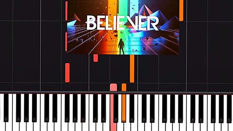 Believer Imagine Dragons Easy Version Tutorial Piano Synthesia