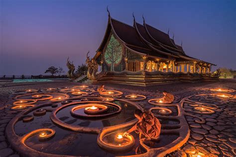 Wat Sirintorn Wararam Temple In Ubon Ratchathani Thailand By Korawee