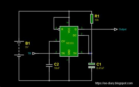 How To Simulate 555 Timer As Monostable Multivibrator In Proteus Ee Diary