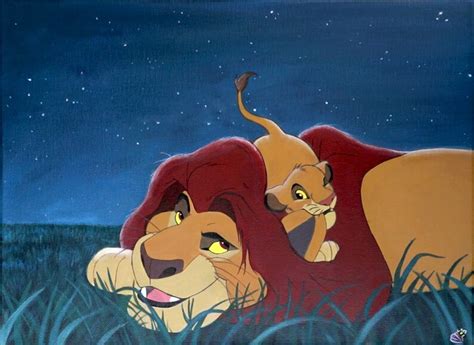 Disney Inspired The Lion King Simba And Mufasa Acrylic Painting Etsy