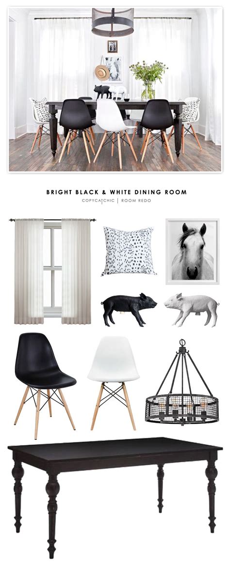 Copy Cat Chic Room Redo Bright Black And White Dining Room Studio