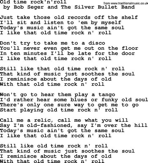 Bruce Springsteen Song Old Time Rocknroll Lyrics