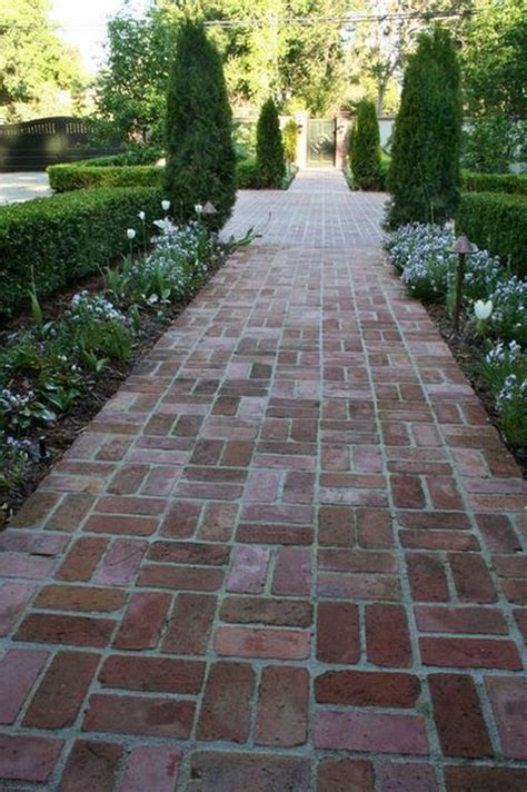 30 Vintage Brick Walkway Designs And Landscaping Ideas To Front Door