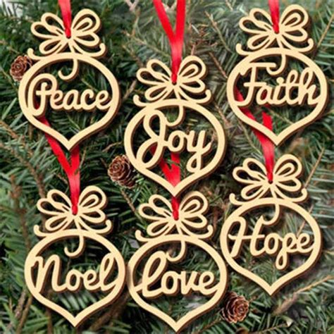 laser cut peace hope and joy wood ornaments what s new craft supplies craft supplies