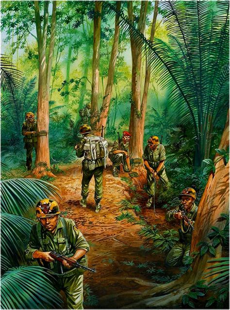 Us Troops In The Jungle Of Vietnam Vietnam Art Military Artwork War Art