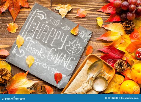 Thanksgiving Day Autumn Leaves Background Stock Image Image Of