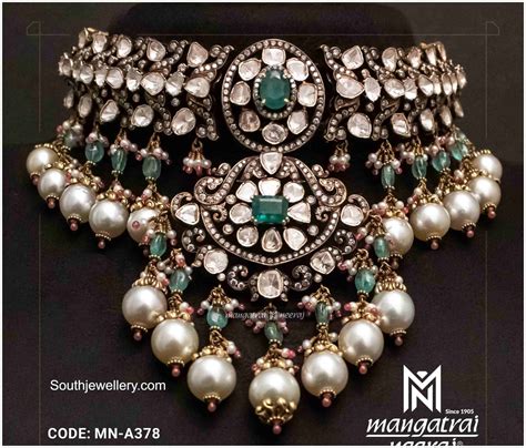 Bridal Polki Diamond Choker Indian Jewellery Designs